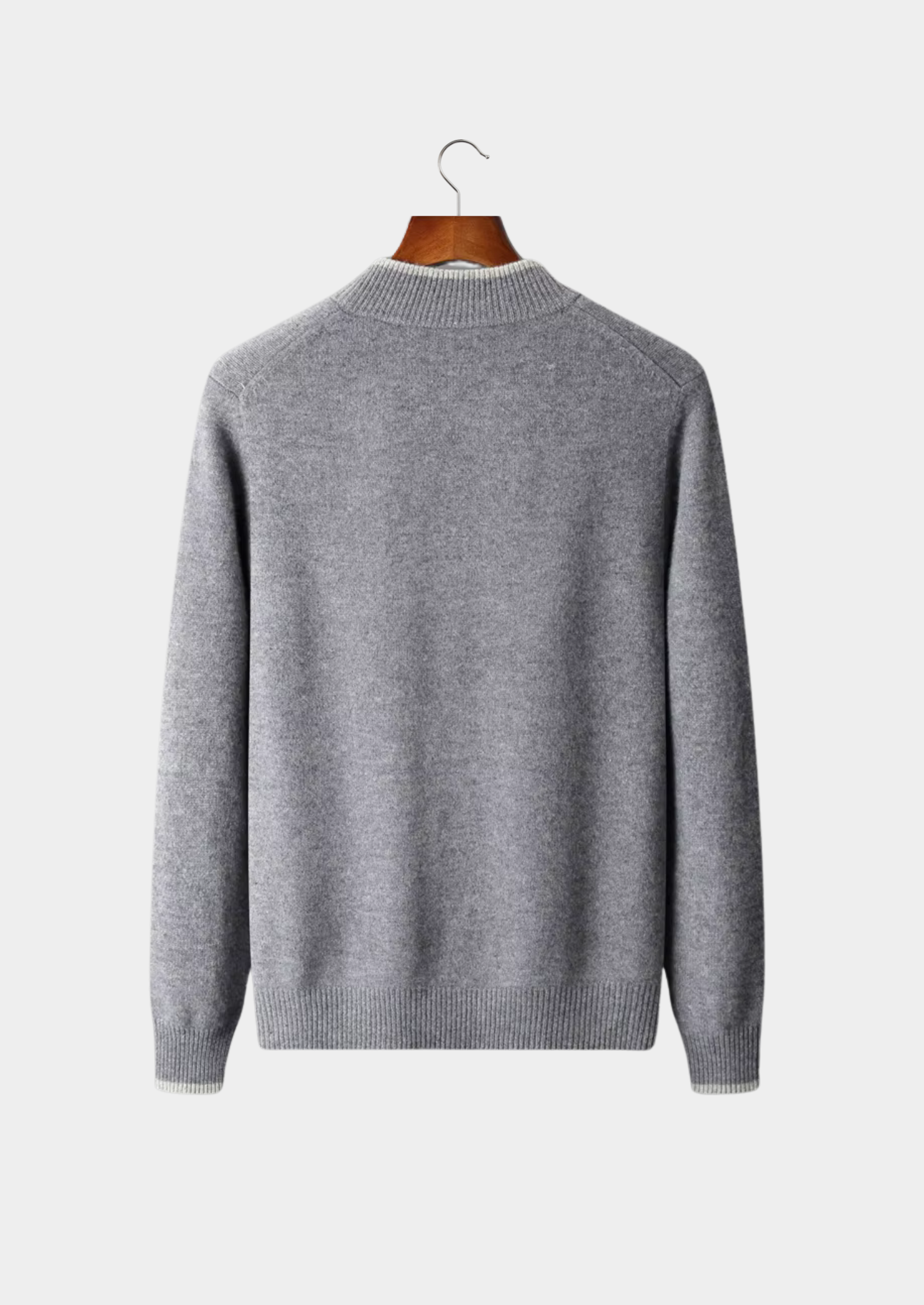 Merino-Strickjacke mit Reißverschluss und Zweifarbigkeit